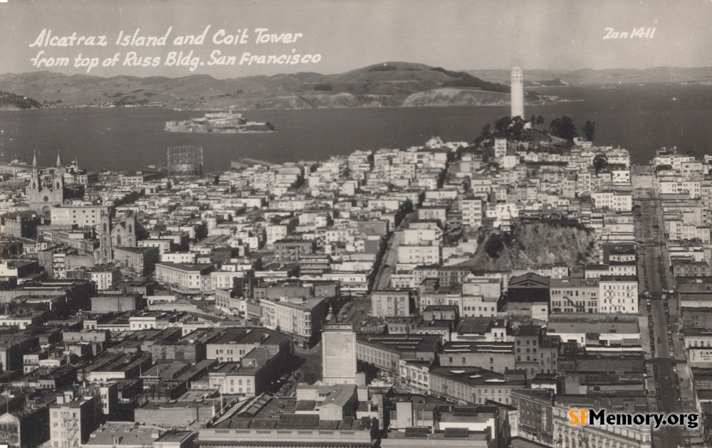 View of Telegraph Hill from top of Russ