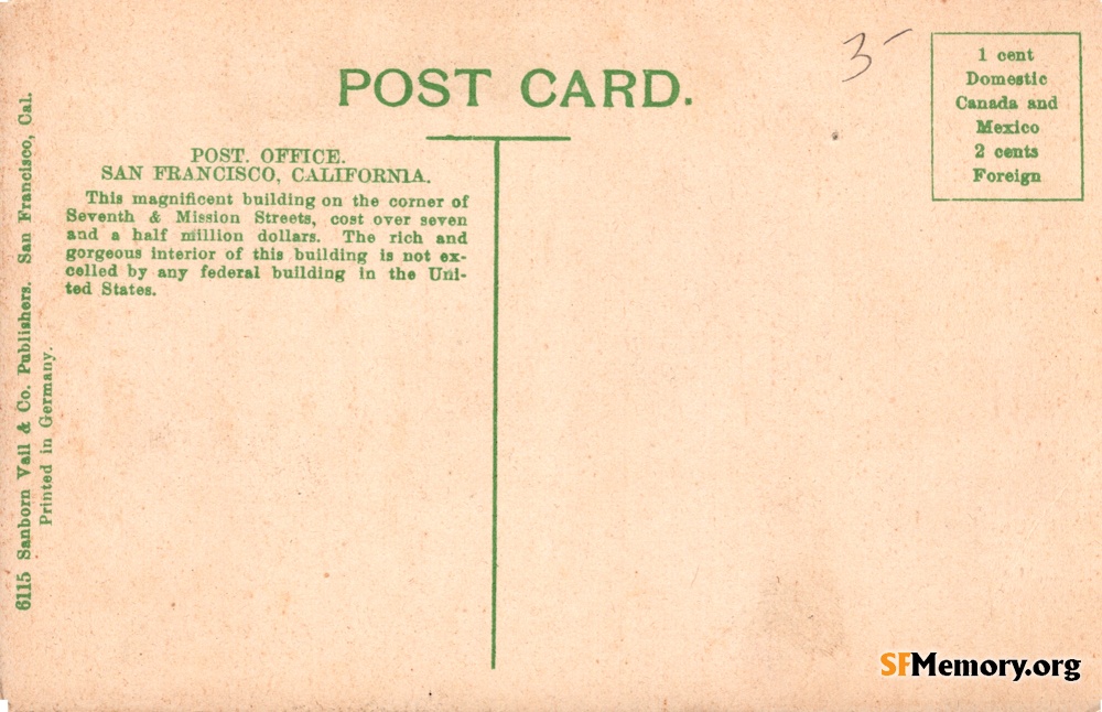 Reverse: Main Post Office