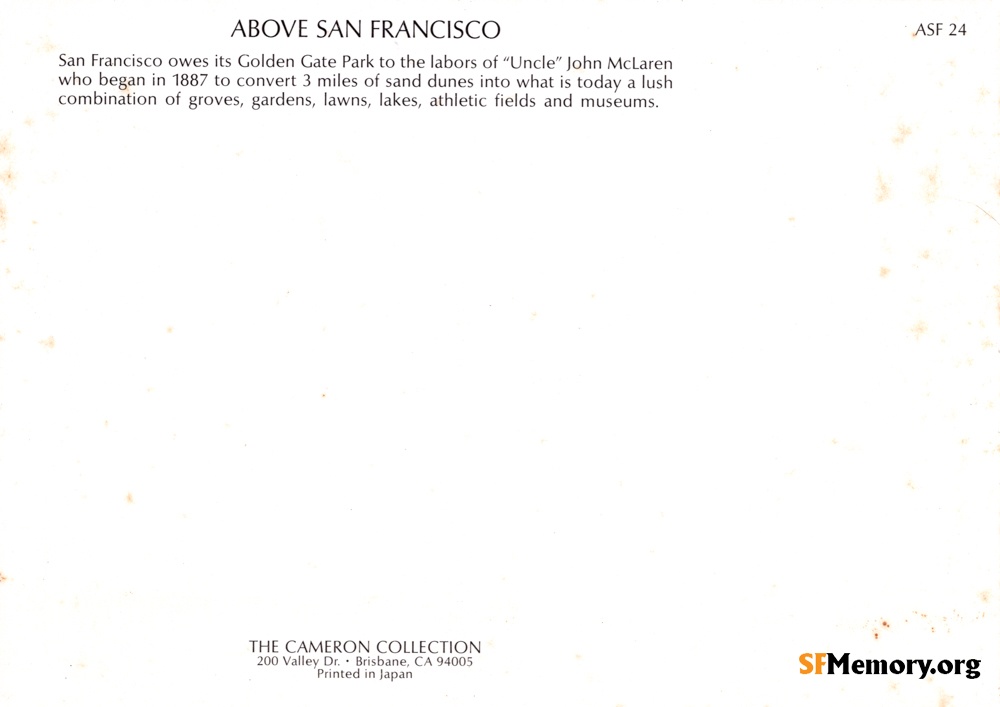 Reverse: Golden Gate Park Aerial