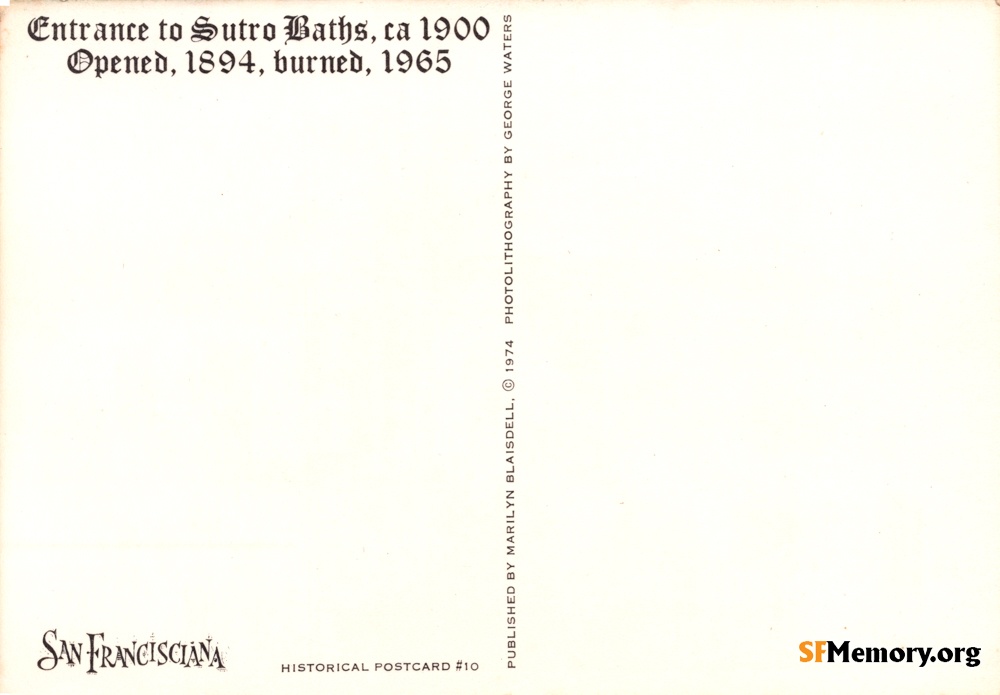 Reverse: Sutro Baths Entrance