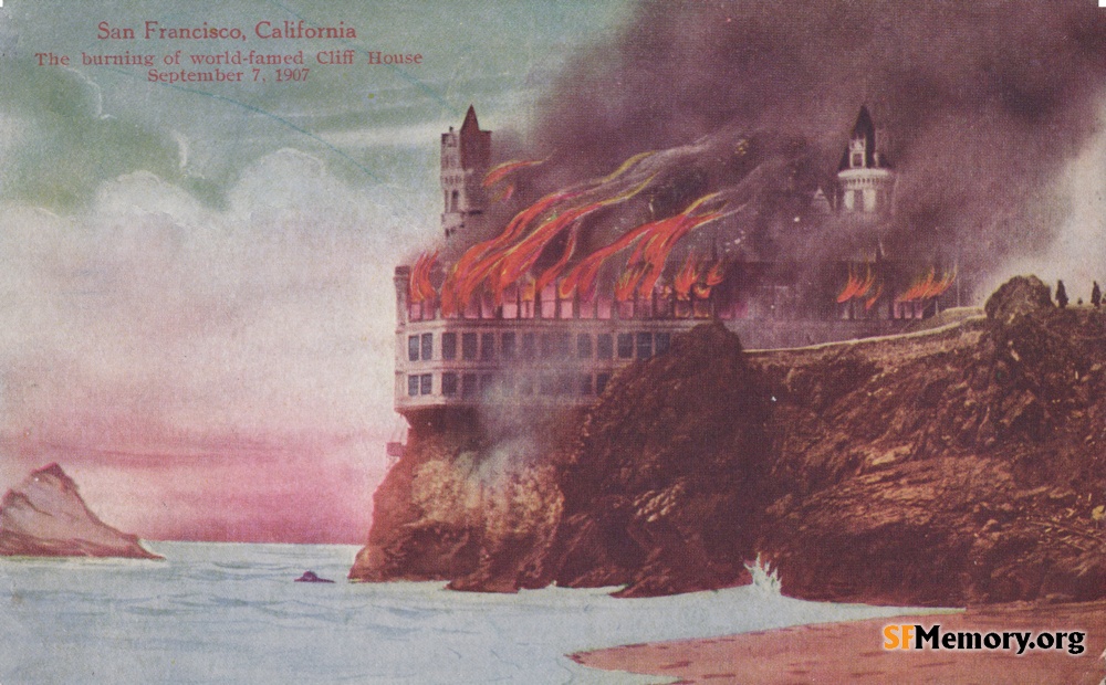 2nd Cliff House burning