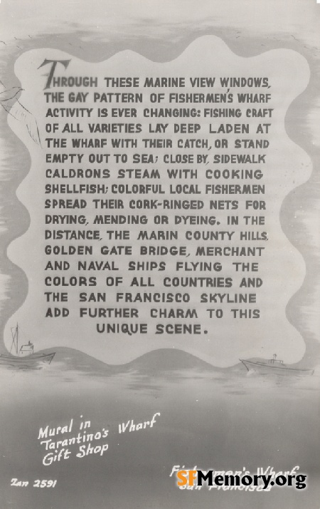 Mural in Tarantino's wharf gift shop